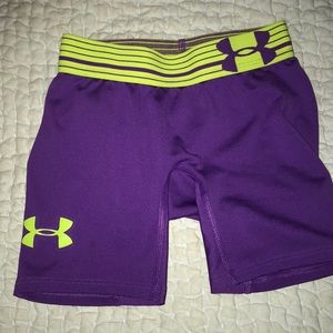 Under Armour compression shorts girl